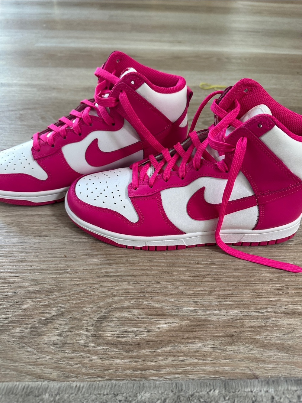 Nike Hot Pink and White High-Top Sneakers - Picture 3 of 5